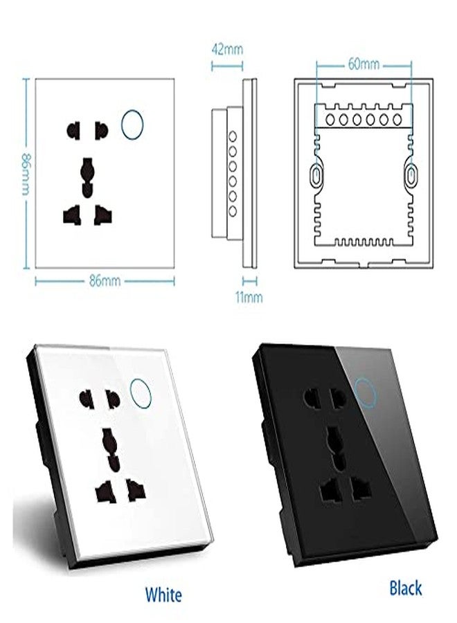 Protium WiFi Smart Wall Socket Compatible with Alexa, Google Home, and Smart Life App (5 Hole, Type D, White) - Image 2